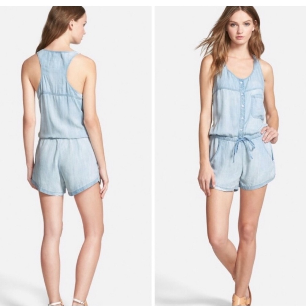 Rails Lily Chambray Romper, Size Medium - image 3
